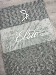 Personalised Grey Embrodiered Luxury Christmas Sack.