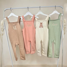 Load image into Gallery viewer, Personalised Embroidered Dungarees - Blush Pink
