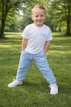 Load image into Gallery viewer, Personalised Children's Embroidered Jogger &amp; T-Shirt Set (Various Colours)
