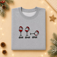 Load image into Gallery viewer, Adults "Drink,Drank,Drunk" Embroidered Christmas Jumper
