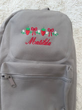 Load image into Gallery viewer, Personalised Children's Strawberry Embroidered Backpack/Rucksack
