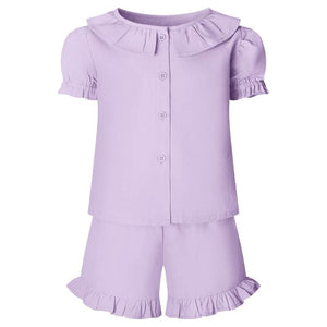 Personalised Children's Embroidered Frill Short Set.