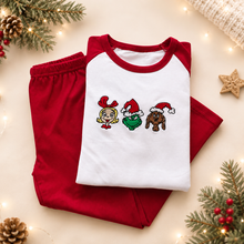 Load image into Gallery viewer, Personalised Children's Embroidered Grinch Christmas Pyjamas
