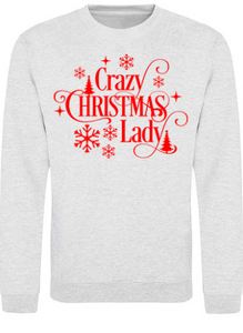 Adults Crazy Christmas Lady Christmas Jumper.