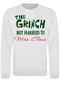 Adults The Grinch Marries Mrs Claus Christmas Jumper.