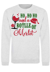 Adults Ho Ho Merlot Christmas Jumper.