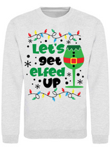 Load image into Gallery viewer, Adults Lets Get Elfed Up Christmas Jumper
