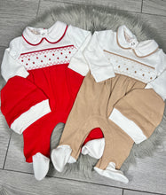 Load image into Gallery viewer, Smocked sleepsuit and hat
