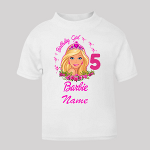 Personalised Children's Girl's Birthday T-Shirt. (Various Colours Available)