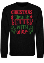 Load image into Gallery viewer, Adults Better With Wine Christmas Jumper.
