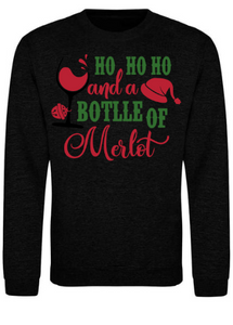 Adults Ho Ho Merlot Christmas Jumper.