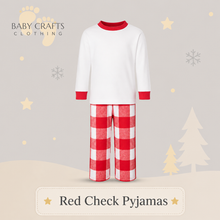 Load image into Gallery viewer, Personalised Children's Christmas Slogan Check Pyjamas.
