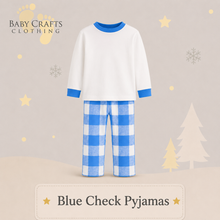 Load image into Gallery viewer, Personalised Children's Christmas Slogan Check Pyjamas.
