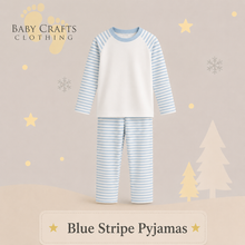 Load image into Gallery viewer, Personalised Children's Embroidered Winter Wonderland Christmas Pyjamas - Blue

