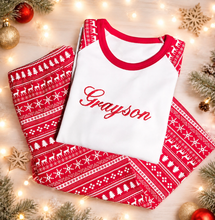 Load image into Gallery viewer, Personalised Children's Embroidered Christmas Pyjama
