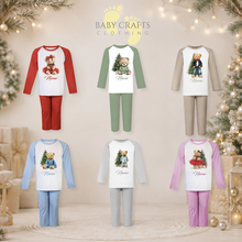 Load image into Gallery viewer, Personalised Children's Christmas Bear Pyjamas
