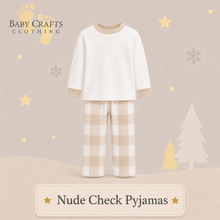 Load image into Gallery viewer, Personalised Children's Christmas Slogan Check Pyjamas.
