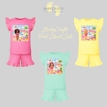 Load image into Gallery viewer, Personalised Children's Beach Frill Short Set.
