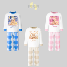 Load image into Gallery viewer, Personalised Children's Teddy Check Pyjamas
