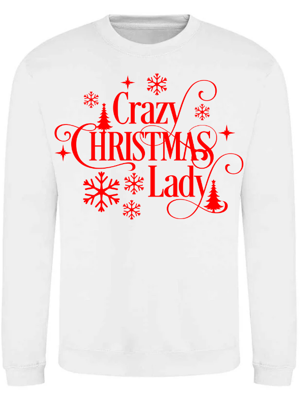 Adults Crazy Christmas Lady Christmas Jumper.