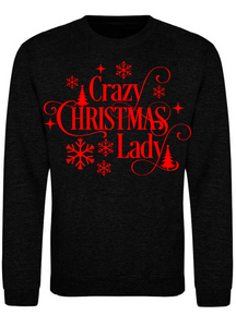 Adults Crazy Christmas Lady Christmas Jumper.