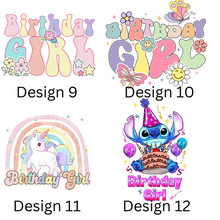 Load image into Gallery viewer, DTF BIRTHDAY TRANSFERS - PACK OF 10 VARIOUS DESIGNS
