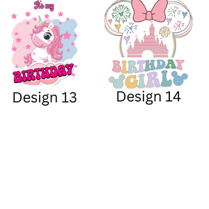 DTF BIRTHDAY TRANSFERS - PACK OF 10 VARIOUS DESIGNS