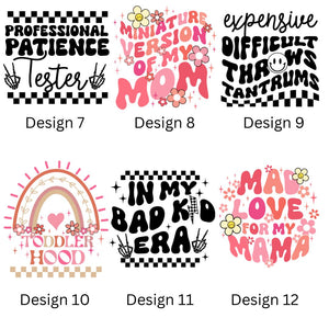 Children's Slogan Short Set (Various Colours & Designs) Option 1