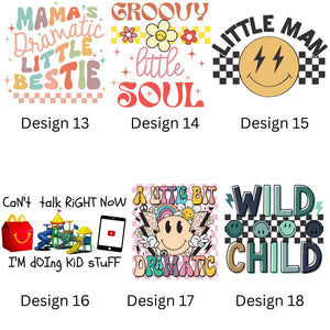 Children's Slogan Short Set (Various Colours & Designs) Option 2