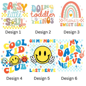 Children's Slogan Short Set (Various Colours & Designs) Option 1