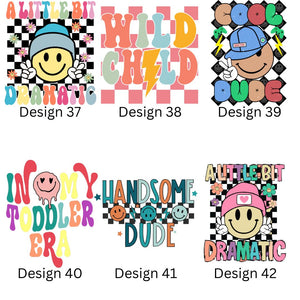 Children's Slogan Short Set (Various Colours & Designs) Option 2