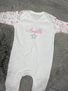 Personalised Children's/Baby Embroidered Babygrow/Sleepsuit