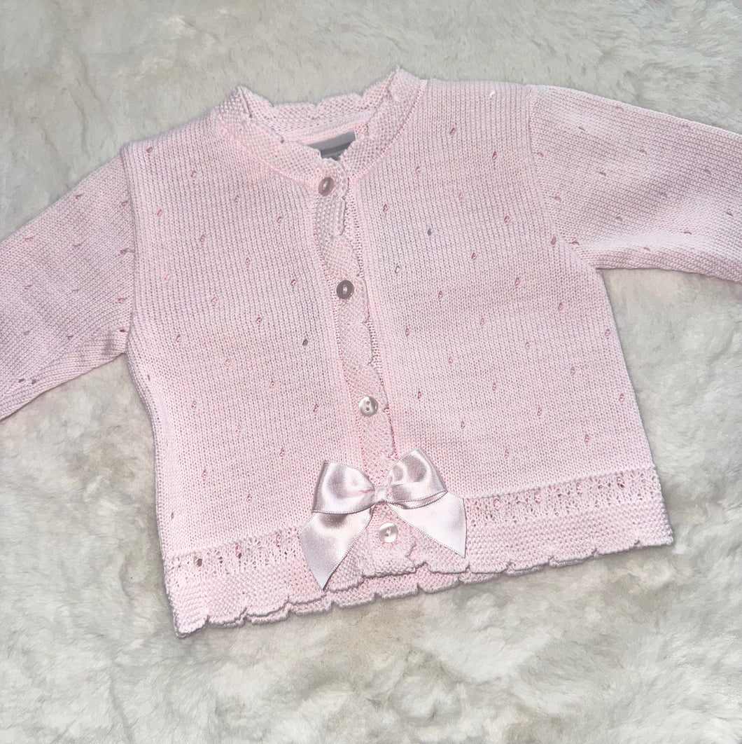 Pink Bow Baby Cardigan