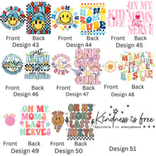 Load image into Gallery viewer, DTF TRANSFERS - PACK OF 10 - VARIOUS DESIGNS
