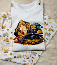 Load image into Gallery viewer, Personalised Children's Digger/JCB/Construction Pyjamas
