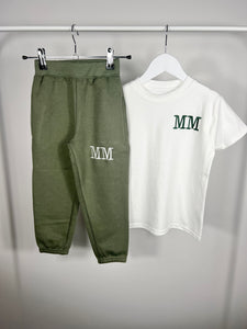 Personalised Children's Embroidered Jogger & T-Shirt Set (Various Colours)