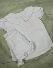 Load image into Gallery viewer, Personalised Children&#39;s Embroidered Frill Short Set.
