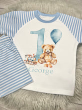 Load image into Gallery viewer, Personalised Children&#39;s Teddy Birthday Pyjama&#39;s
