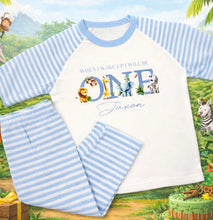 Load image into Gallery viewer, Personalised Children's Safari 1st Birthday Pyjama's
