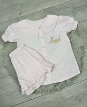 Load image into Gallery viewer, Personalised Children&#39;s Embroidered Frill Short Set.
