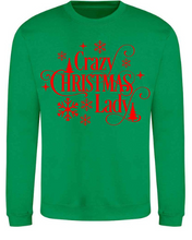 Load image into Gallery viewer, Adults Crazy Christmas Lady Christmas Jumper.
