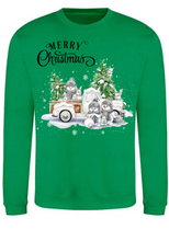 Load image into Gallery viewer, Adults Snowman Truck Christmas Jumper.
