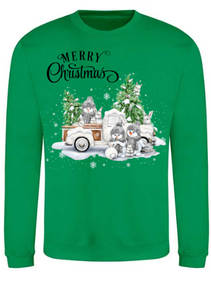 Adults Snowman Truck Christmas Jumper.