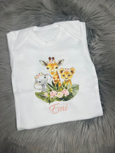 Load image into Gallery viewer, Personalised Children&#39;s/Baby Safari Babygrow
