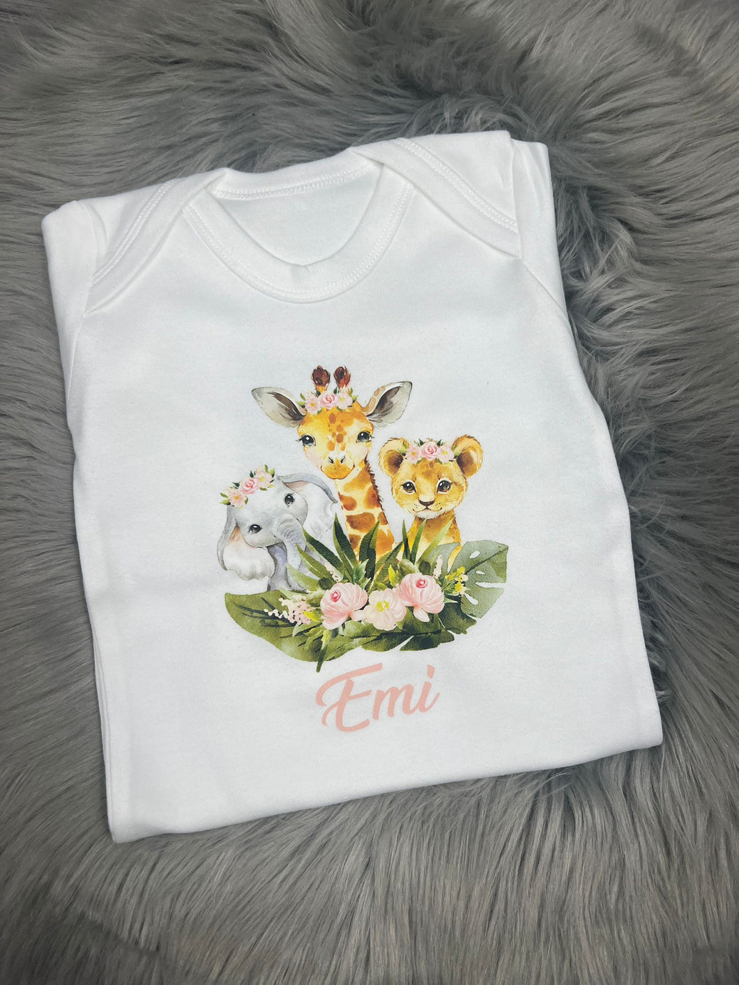 Personalised Children's/Baby Safari Babygrow