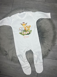 Personalised Children's/Baby Safari Babygrow