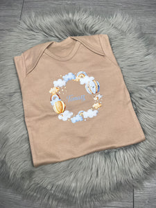 Personalised Children's/Baby Cloud Hotair Balloon Babygrow