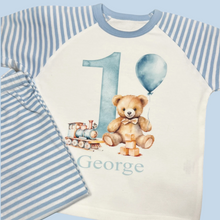 Load image into Gallery viewer, Personalised Children's Teddy Birthday Pyjama's
