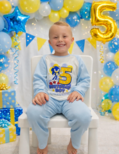 Load image into Gallery viewer, Personalised Children's Sonic Birthday Pyjamas
