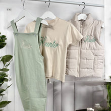 Load image into Gallery viewer, Personalised Embroidered Dungarees - Sage Green
